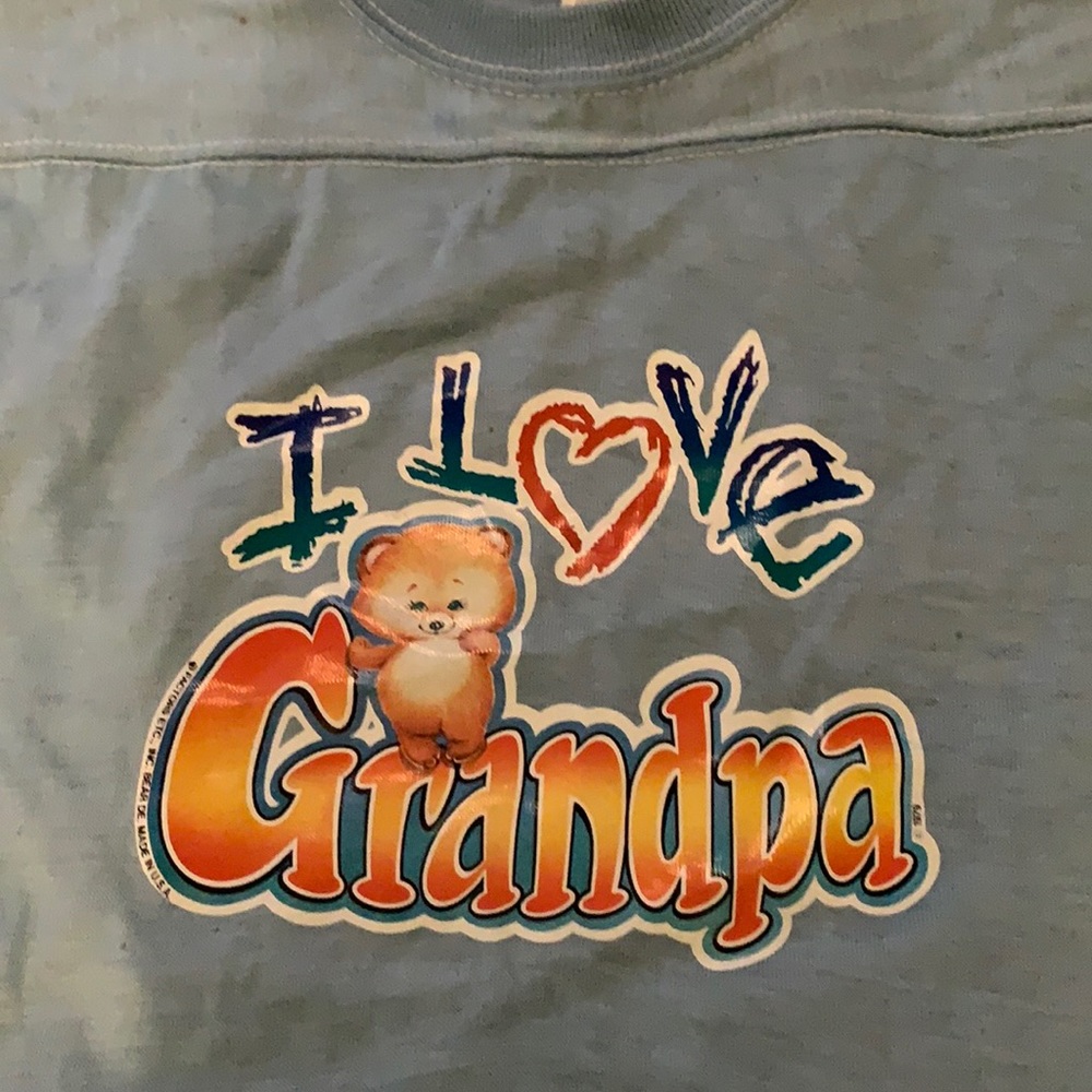Vintage screen print I love grandpa shirt t 1979
